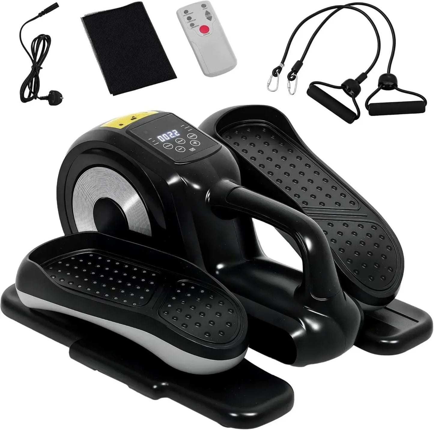 Vélo Électrique de Bureau SPORTNOW avec Télécommande, Écran LCD et 12 Vitesses Réglables, Inclut Tapis Antidérapant, Noir