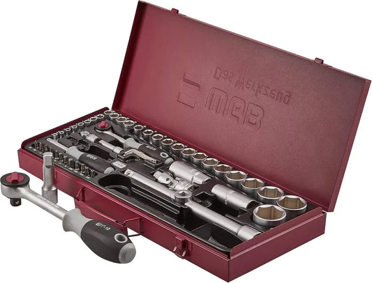 Coffret de clés à douilles 56 pièces avec cliquet et embouts hexagonaux pour véhicules